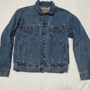 Levis Strauss Signature Denim Trucker Jacket Unisex Size Small - Side Pockets!